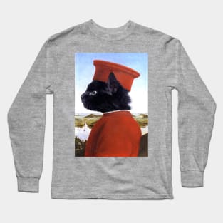 Portrait of a Black Cat as Federico da Montefeltro - Pet Gift Long Sleeve T-Shirt